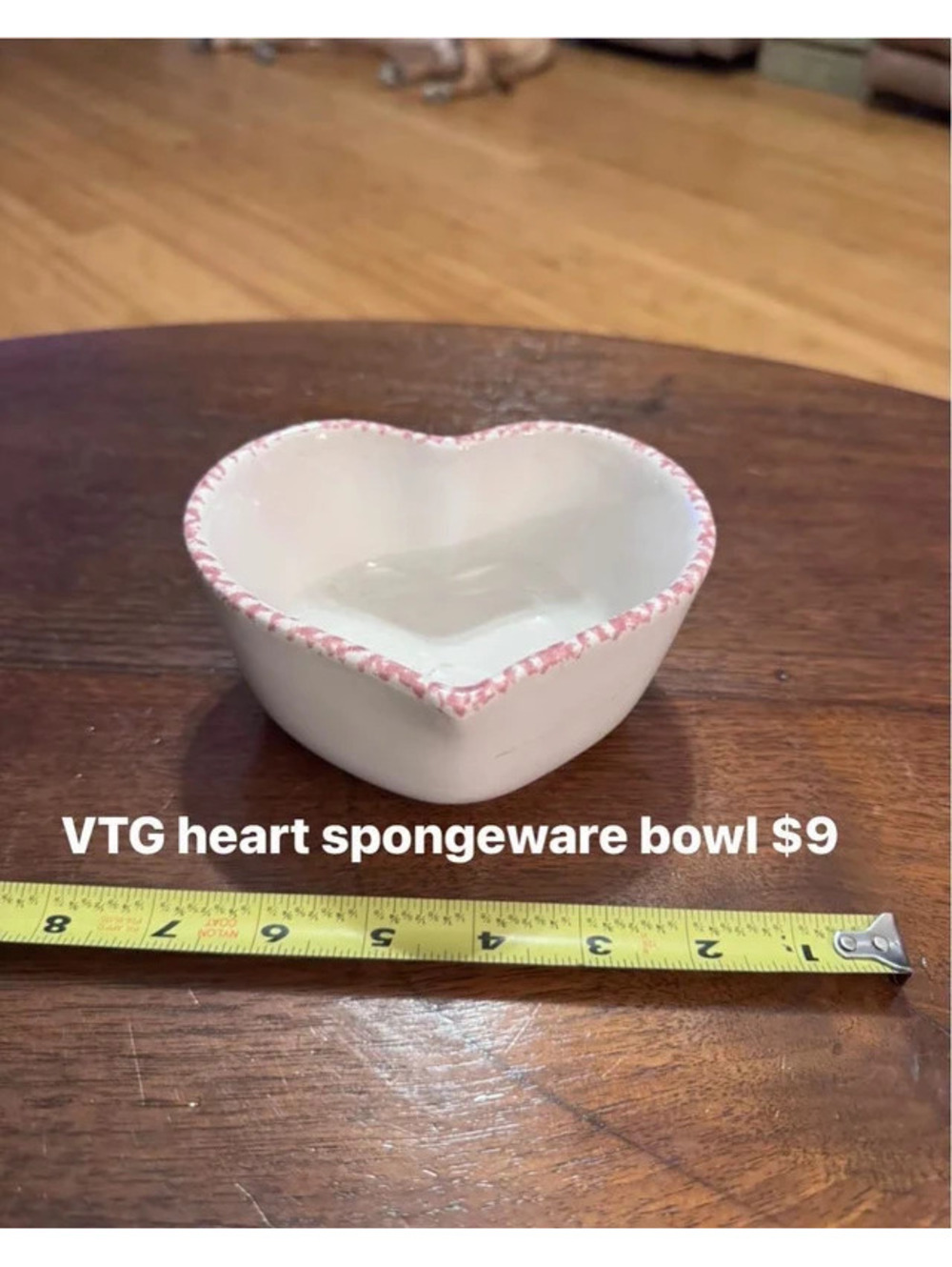 VTG Heart spongeware bowl
